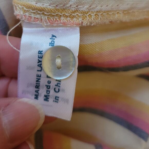 NWT Marine Layer Doze Short Sleeve Pajama Top Retro Ombre Stripe Button Up - XS - Picture 8 of 9